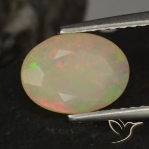 1.14 ct Multicolor Opal Stone, Natural Opal in Oval Facet Shape for Sale