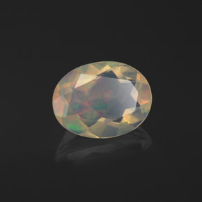 1.06 ct Multicolor Opal Stone, Natural Opal in Oval Facet Shape for Sale