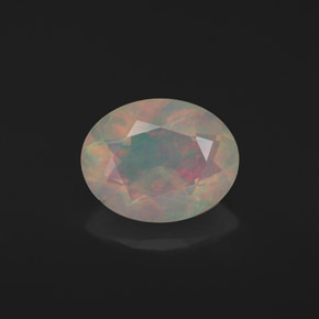 1.16 ct Multicolor Opal Gemstone, Opal Gem in Oval Facet Shape for Sale.