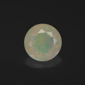 1.25 ct Multicolor Opal Gemstone, Opal Gem in Round Facet Shape for Sale.
