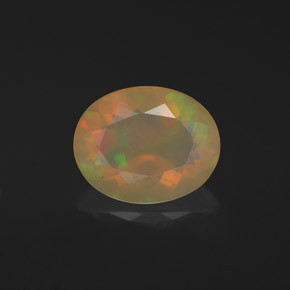 1.47 ct Multicolor Opal Gemstone, Opal Gem in Oval Facet Shape for Sale.