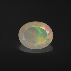 1.40 ct Multicolor Opal Gemstone, Opal Gem in Oval Facet Shape for Sale.