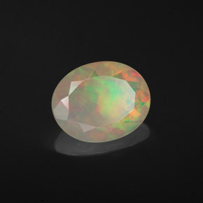 1.40 ct Multicolor Opal Stone, Natural Opal in Oval Facet Shape for Sale