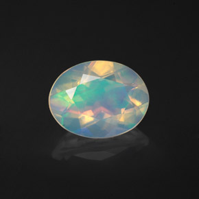 1.10 ct Multicolor Opal Gemstone, Opal Gem in Oval Facet Shape for Sale.