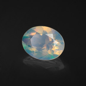 1.10 ct Multicolor Opal Stone, Natural Opal in Oval Facet Shape for Sale