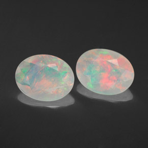 1.76 ct Multicolor Opal Stone, Natural Opal in Oval Facet Shape for Sale