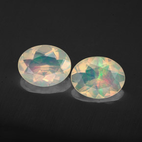 1.72 ct Multicolor Opal Gemstone, Opal Gem in Oval Facet Shape for Sale.