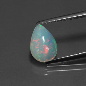 1.37 ct Multicolor Opal Gemstone, Opal Gem in Pear Cabochon Shape for Sale.