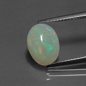 1.62 ct Multicolor Opal Gemstone, Opal Gem in Oval Cabochon Shape for Sale.