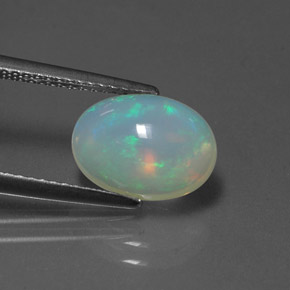 2.16 ct Multicolor Opal Stone, Natural Opal in Oval Cabochon Shape for Sale