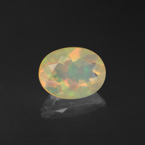 1.22 ct Multicolor Opal Stone, Natural Opal in Oval Facet Shape for Sale