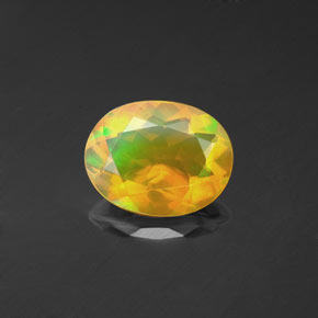 1.30 ct Multicolor Opal Gemstone, Opal Gem in Oval Facet Shape for Sale.