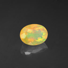 1.10 ct Multicolor Opal Stone, Natural Opal in Oval Facet Shape for Sale
