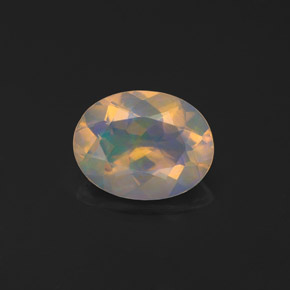 0.97 ct Multicolor Opal Gemstone, Opal Gem in Oval Facet Shape for Sale.