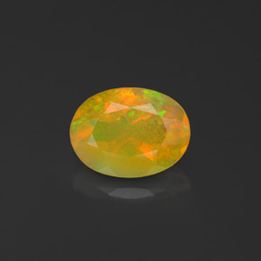 0.90 ct Multicolor Opal Gemstone, Opal Gem in Oval Facet Shape for Sale.