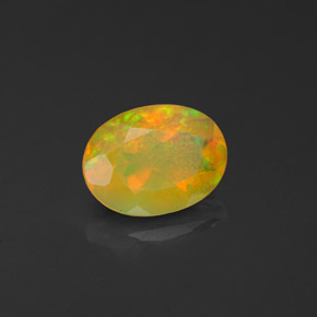 0.90 ct Multicolor Opal Stone, Natural Opal in Oval Facet Shape for Sale