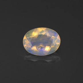 0.84 ct Multicolor Opal Gemstone, Opal Gem in Oval Facet Shape for Sale.