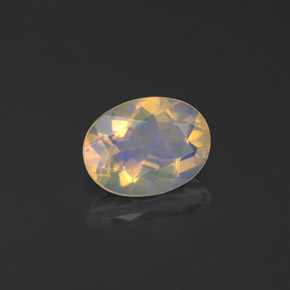 0.84 ct Multicolor Opal Stone, Natural Opal in Oval Facet Shape for Sale