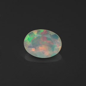 0.63 ct Multicolor Opal Gemstone, Opal Gem in Oval Facet Shape for Sale.