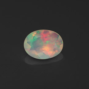 0.63 ct Multicolor Opal Stone, Natural Opal in Oval Facet Shape for Sale