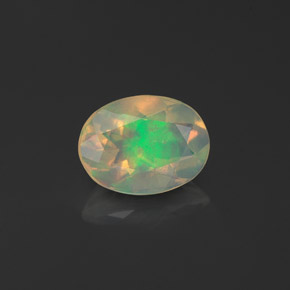 0.78 ct Multicolor Opal Stone, Natural Opal in Oval Facet Shape for Sale