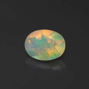 0.93 ct Multicolor Opal Stone, Natural Opal in Oval Facet Shape for Sale