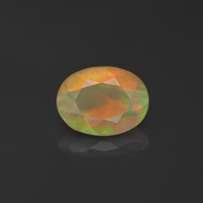 0.76 ct Multicolor Opal Gemstone, Opal Gem in Oval Facet Shape for Sale.