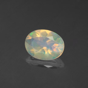0.83 ct Multicolor Opal Stone, Natural Opal in Oval Facet Shape for Sale