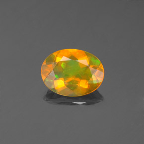 0.71 ct Multicolor Opal Gemstone, Opal Gem in Oval Facet Shape for Sale.
