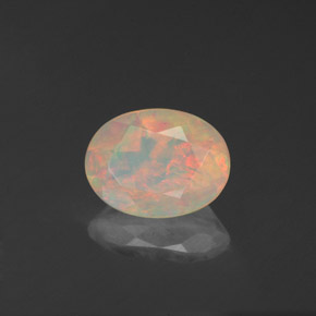 0.89 ct Multicolor Opal Stone, Natural Opal in Oval Facet Shape for Sale