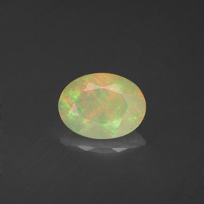 0.70 ct Multicolor Opal Gemstone, Opal Gem in Oval Facet Shape for Sale.