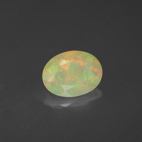0.70 ct Multicolor Opal Stone, Natural Opal in Oval Facet Shape for Sale