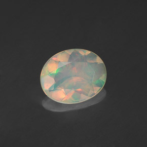 0.80 ct Multicolor Opal Stone, Natural Opal in Oval Facet Shape for Sale