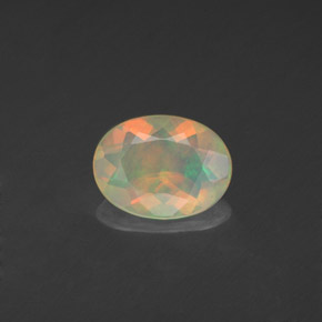 0.71 ct Multicolor Opal Gemstone, Opal Gem in Oval Facet Shape for Sale.