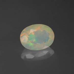 0.80 ct Multicolor Opal Stone, Natural Opal in Oval Facet Shape for Sale