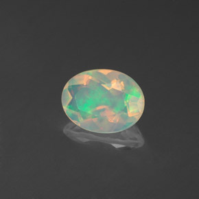 0.71 ct Multicolor Opal Stone, Natural Opal in Oval Facet Shape for Sale