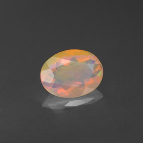 0.70 ct Multicolor Opal Stone, Natural Opal in Oval Facet Shape for Sale