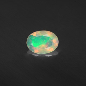0.37 ct Multicolor Opal Gemstone, Opal Gem in Oval Facet Shape for Sale.