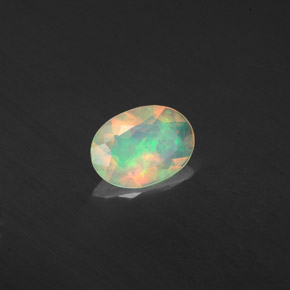0.37 ct Multicolor Opal Stone, Natural Opal in Oval Facet Shape for Sale