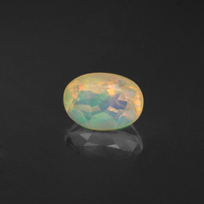 0.59 ct Multicolor Opal Stone, Natural Opal in Oval Facet Shape for Sale