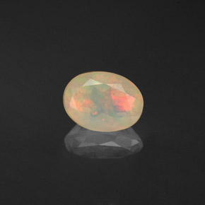 0.50 ct Multicolor Opal Gemstone, Opal Gem in Oval Facet Shape for Sale.