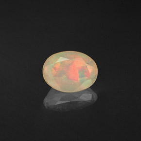 0.50 ct Multicolor Opal Stone, Natural Opal in Oval Facet Shape for Sale