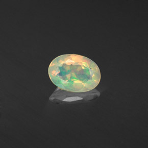 0.36 ct Multicolor Opal Gemstone, Opal Gem in Oval Facet Shape for Sale.