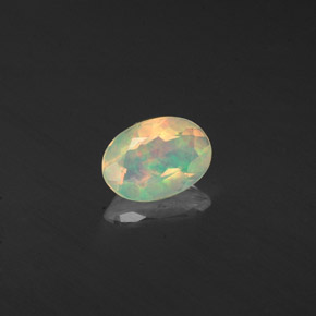0.36 ct Multicolor Opal Stone, Natural Opal in Oval Facet Shape for Sale
