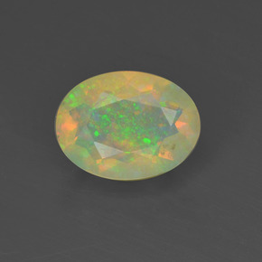 0.88 ct Multicolor Opal Gemstone, Opal Gem in Oval Facet Shape for Sale.