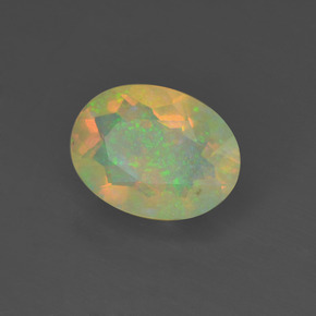 0.88 ct Multicolor Opal Stone, Natural Opal in Oval Facet Shape for Sale