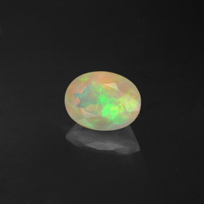 0.85 ct Multicolor Opal Stone, Natural Opal in Oval Facet Shape for Sale