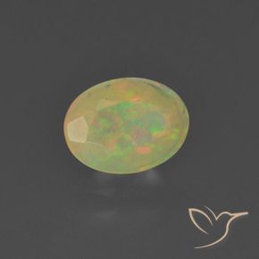 0.73 ct Multicolor Opal Stone, Natural Opal in Oval Facet Shape for Sale