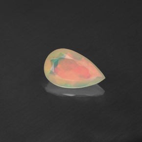0.82 ct Multicolor Opal Gemstone, Opal Gem in Pear Facet Shape for Sale.