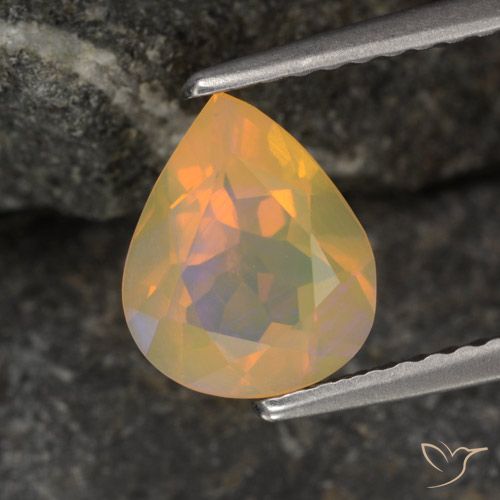 0.85ct Natural Multicolor Opal, Pear Shape, Transparent